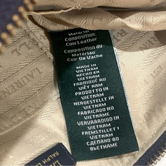 Lauren Ralph Lauren Leather Large Millbrook Wristlet Blue 10” x 7” - Picture 14 of 16